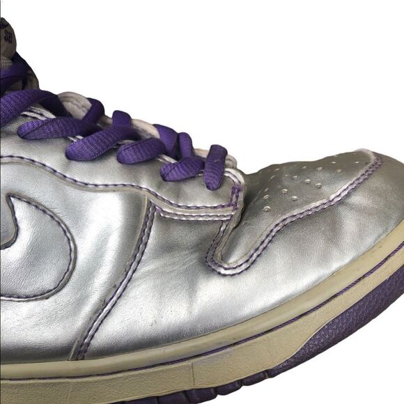 Vintage 2007 Nike SB Dunk High Premium ‘Dinosaur Jr’ Size 10 Silver - Picture 5 of 16